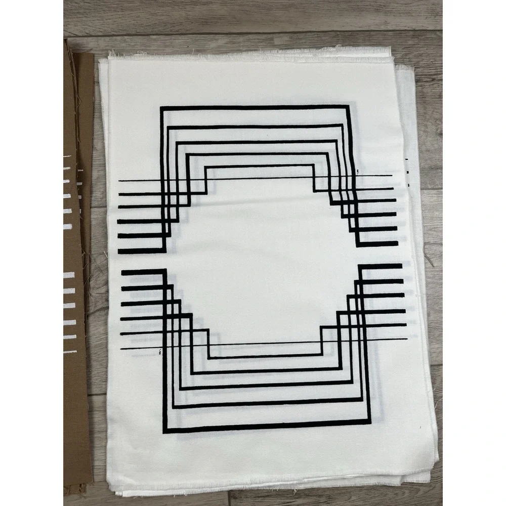 Fabric Blocks Geometric Art Deco Painted Cotton Quilt Artist Designed Lot of 11